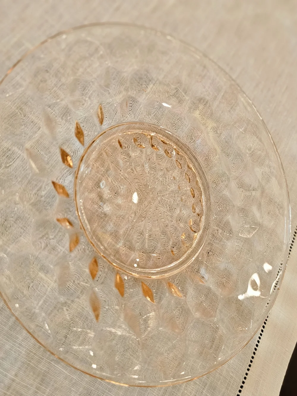 Vintage Jeannette Cube Cubist Pink Depression Glass Bread Dessert Plate 6